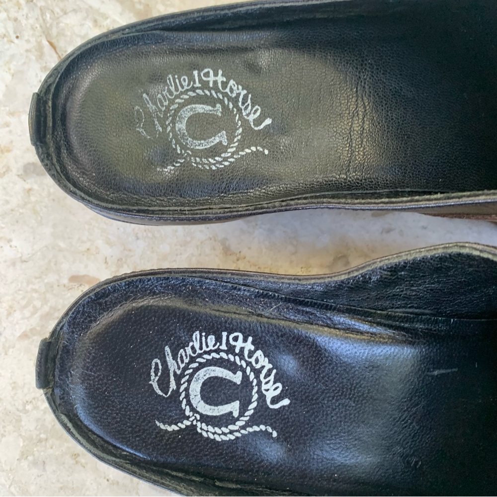 Charlie 1 Horse Lucchese Western Stars Boho Cowgirl Leather Mules Slides Shoes - Picture 15 of 17